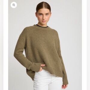 Jason Wu | 100% Cashmere Boxy Crewneck Heather Grey Sweater